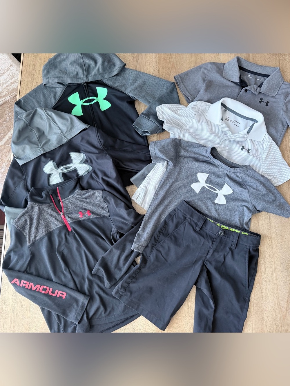 Under Armour Gray, Black & White Kids Active Mix - 7pc Set